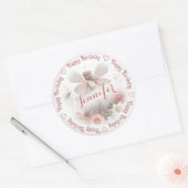 Naam toevoegen Fairy Princess Ronde Sticker (Envelop)