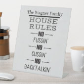 naam toevoegen Familiehuisregels Pedestal Sign Reclamebord Met Voetstuk (Insitu)