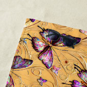 Naam toevoegen: Fantasy Butterfly Mauve Iridescent Strandlaken (In situ)