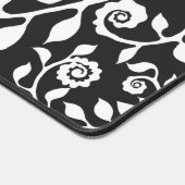 Naam toevoegen Floral Swirls Bold Boho Zwart-wit Bureaumat (Hoek)