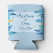 Naam toevoegen Geef Tekst uit Ze heeft Boho Blue F Blikjeskoeler (Achterkant)