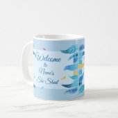 Naam toevoegen Geef Tekst uit Ze heeft Boho Blue F Koffiemok (Voorkant links)
