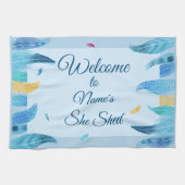 Naam toevoegen Geef Tekst uit Ze heeft Boho Blue F Theedoek (Horizontaal)