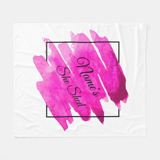 Naam toevoegen Geef Tekst uit Zij vormde Mauve Pen Fleece Deken (Voorkant (Horizontaal))