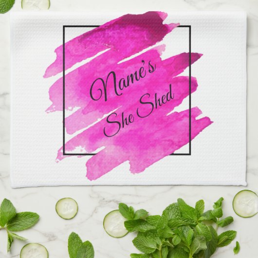 Naam toevoegen Geef Tekst uit Zij vormde Mauve Pen Theedoek (Gevouwen)