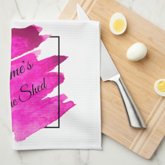 Naam toevoegen Geef Tekst uit Zij vormde Mauve Pen Theedoek (Quarter Fold)