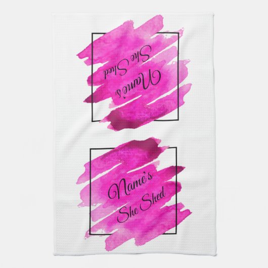 Naam toevoegen Geef Tekst uit Zij vormde Mauve Pen Theedoek (Verticaal)