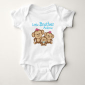 Naam toevoegen Gepersonaliseerd Monkeys Little Bro Romper (Voorkant)