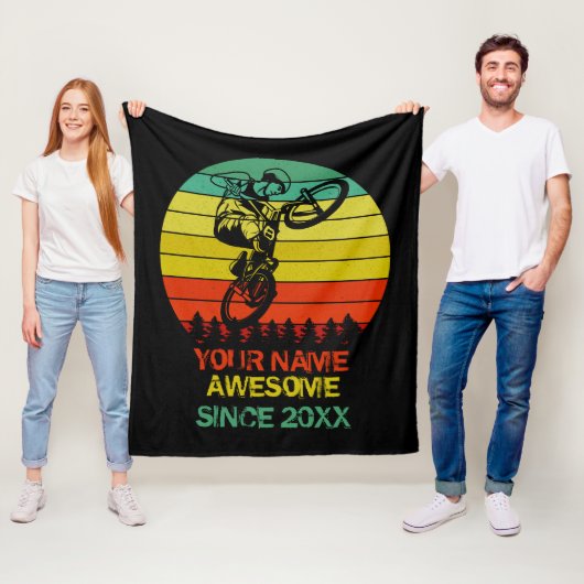 Naam toevoegen: Geweldige BMX Bike Rider sinds T-S Fleece Deken (In situ)
