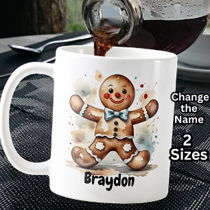 Naam toevoegen, Gingerbread Man voor Kerstmis Koffiemok