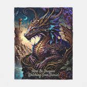 Naam toevoegen Golden Dragon met Tower Fleece Deken (Voorkant)