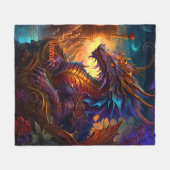 Naam toevoegen, Golden Red & Blue Iridescent Drago Fleece Deken (Voorkant (Horizontaal))