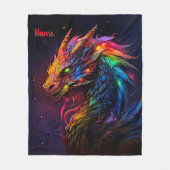 Naam toevoegen, Golden Red Iridescent Dragon Fleece Deken (Voorkant)