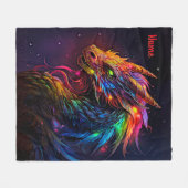 Naam toevoegen, Golden Red Iridescent Dragon Fleece Deken (Voorkant (Horizontaal))