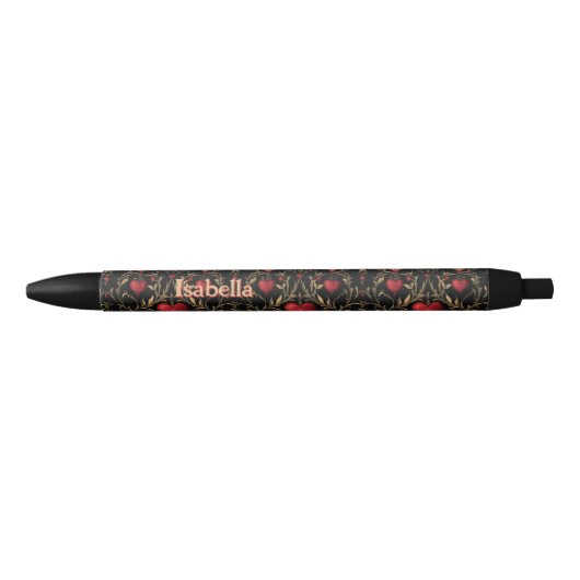 Naam toevoegen, Gothic Gothic Red Valentijns Heart Zwarte Inkt Pen (Voorkant)
