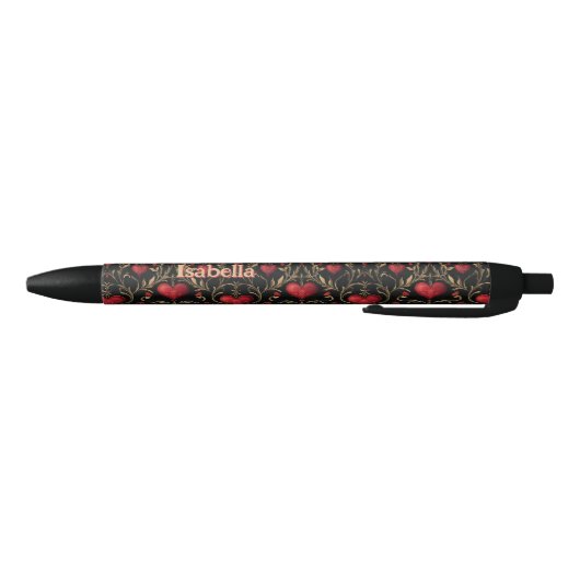 Naam toevoegen, Gothic Gothic Red Valentijns Heart Zwarte Inkt Pen (Bodem)
