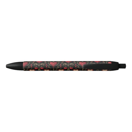 Naam toevoegen, Gothic Gothic Red Valentijns Heart Zwarte Inkt Pen (Achterkant)
