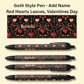 Naam toevoegen, Gothic Gothic Red Valentijns Heart Zwarte Inkt Pen