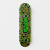 Naam toevoegen: Groen bruin graffiti skateboard (Voorkant)