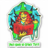 Naam toevoegen: Groen Geel Rood Witch Divine Signs Sticker (Voorkant)