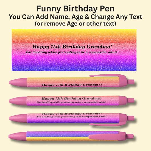 Naam toevoegen, Happy Birthday & van Grandkids Pen