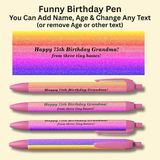 Naam toevoegen, Happy Birthday & van Grandkids Pen