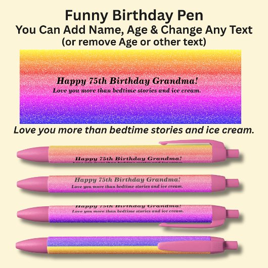 Naam toevoegen, Happy Birthday & van Grandkids Pen