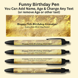 Naam toevoegen, Happy Birthday & van Grandkids Zwarte Inkt Pen