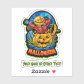 Naam toevoegen: Happy Pumpkin Head Scarecrow Surpr Sticker (Vel)