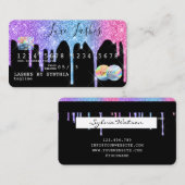 Naam toevoegen Holograph Drips Modern Credit Kaart Visitekaartje (Voorkant / Achterkant)