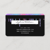 Naam toevoegen Holograph Drips Modern Credit Kaart Visitekaartje (Achterkant)