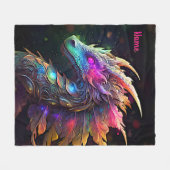 Naam toevoegen, iriserende draak fleece deken (Voorkant (Horizontaal))