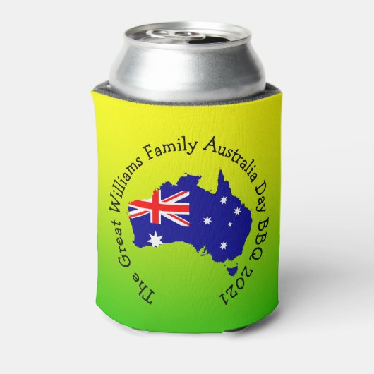 Naam toevoegen Jaar Australia Day BBQ Stubby Holde Blikjeskoeler (Blikje Achterkant)