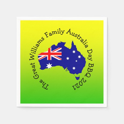 Naam toevoegen Jaar Australië Dag BBQ Cocktail Servet (Voorkant)