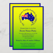 Naam toevoegen Jaar Datum Australië Dag Groen Goud Kaart (Voorkant / Achterkant)