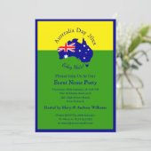 Naam toevoegen Jaar Datum Australië Dag Groene Gou Kaart (Staand voorkant)