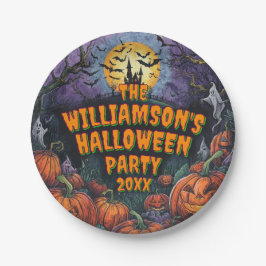 Naam toevoegen Jaar Halloween Party 7" Papieren Bordje