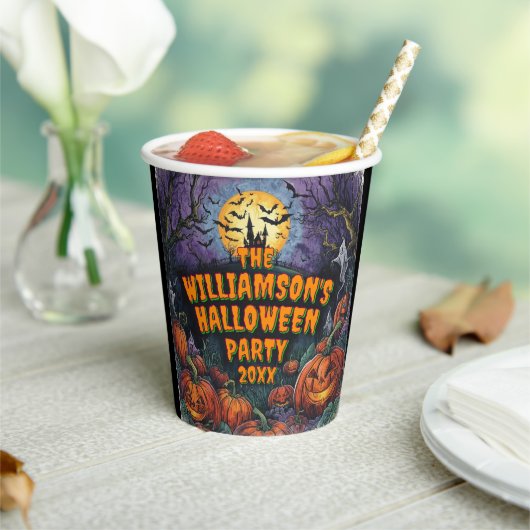 Naam toevoegen Jaar Halloween Party 8pz Papieren Bekers (Insitu)