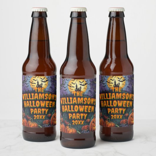 Naam toevoegen Jaar Halloween Party Bier Etiket (Flessen)