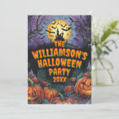 Naam toevoegen Jaar Halloween Party Kaart (Staand voorkant)