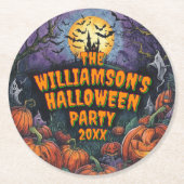 Naam toevoegen Jaar Halloween Party Ronde Kartonnen Onderzetter (Voorkant)