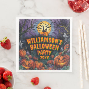 Naam toevoegen Jaar Halloween Party Servet