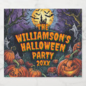 Naam toevoegen Jaar Halloween Party Sparkling Wijnetiket (Enkel label)