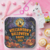 Naam toevoegen Jaar Halloween Party Square Papieren Bordje (Feest)