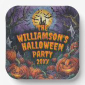 Naam toevoegen Jaar Halloween Party Square Papieren Bordje (Voorkant)