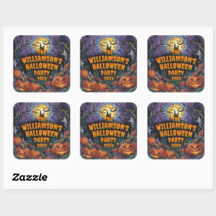 Naam toevoegen Jaar Halloween Party Vierkante Sticker