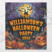 Naam toevoegen Jaar Halloween Party Wijn Etiket (Enkel label)