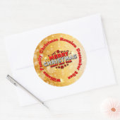 Naam toevoegen Jaar komt overeen met Merry Kerstmi Ronde Sticker (Envelop)