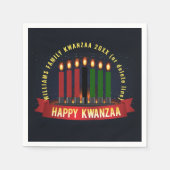 Naam toevoegen Jaar Kwanzaa Candles Cocktail Servet (Voorkant)