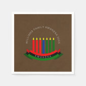 Naam toevoegen Jaar Kwanzaa Candles Cocktail Servet (Voorkant)